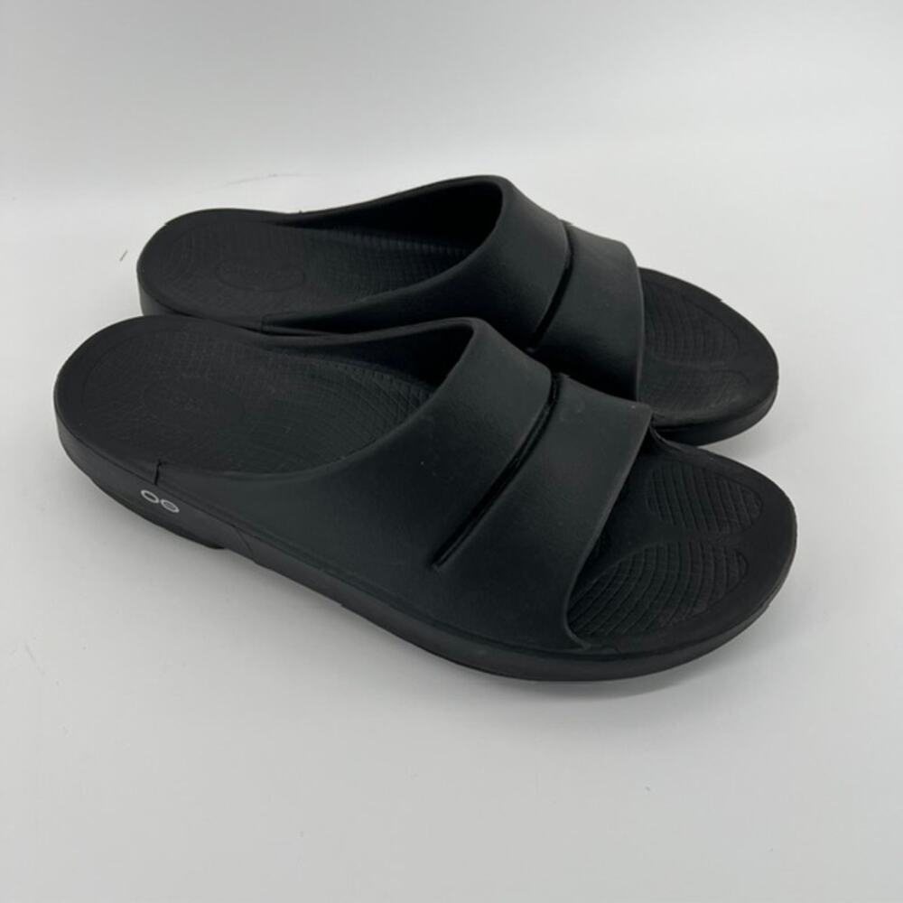 Oofos OOahh Recovery Slide Sandal Mens 13 Black Comfort Cushioned Athletic Sport